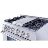 36 Inch Professional Gas Range With Griddle In Stainless Steel