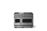48"W. Dual Fuel Range (Burner: 6g, Finish: Stainless Steel, Trim: Polished Chrome, Fuel: Propane)