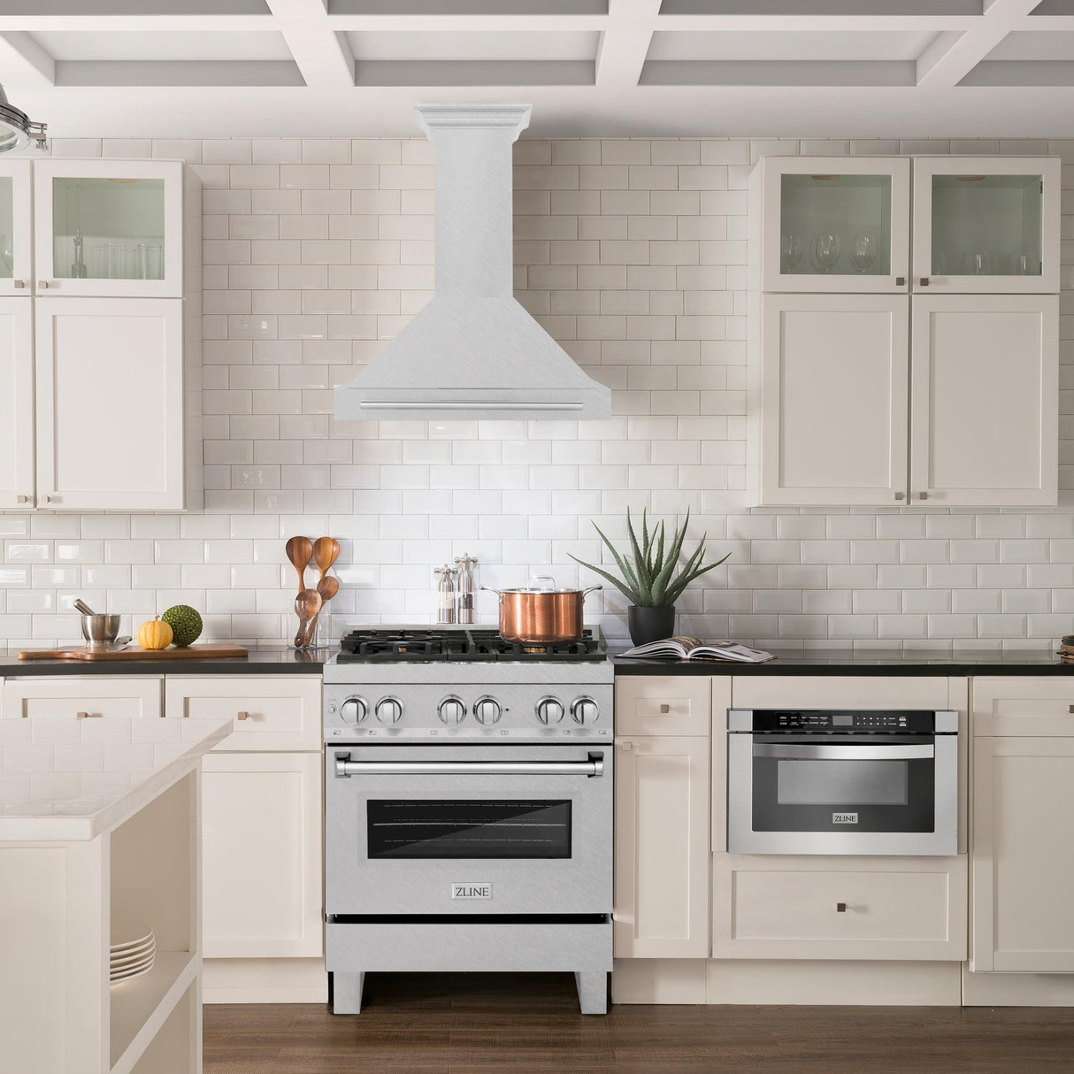 ZLINE 30 in. Convertible Fingerprint Resistant DuraSnow Stainless Steel Range Hood with Stainless Steel Handle (KB4SNX-30) [Color: DuraSnow Stainless Steel]