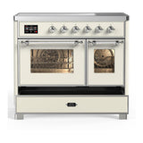 ILVE UMDIB40NR3AWC Majestic III 40 inch Induction Range with 6 Elements, 3.82 cu. ft. Total Oven Capacity (Triple Glass Door, Antique White, Chrome)