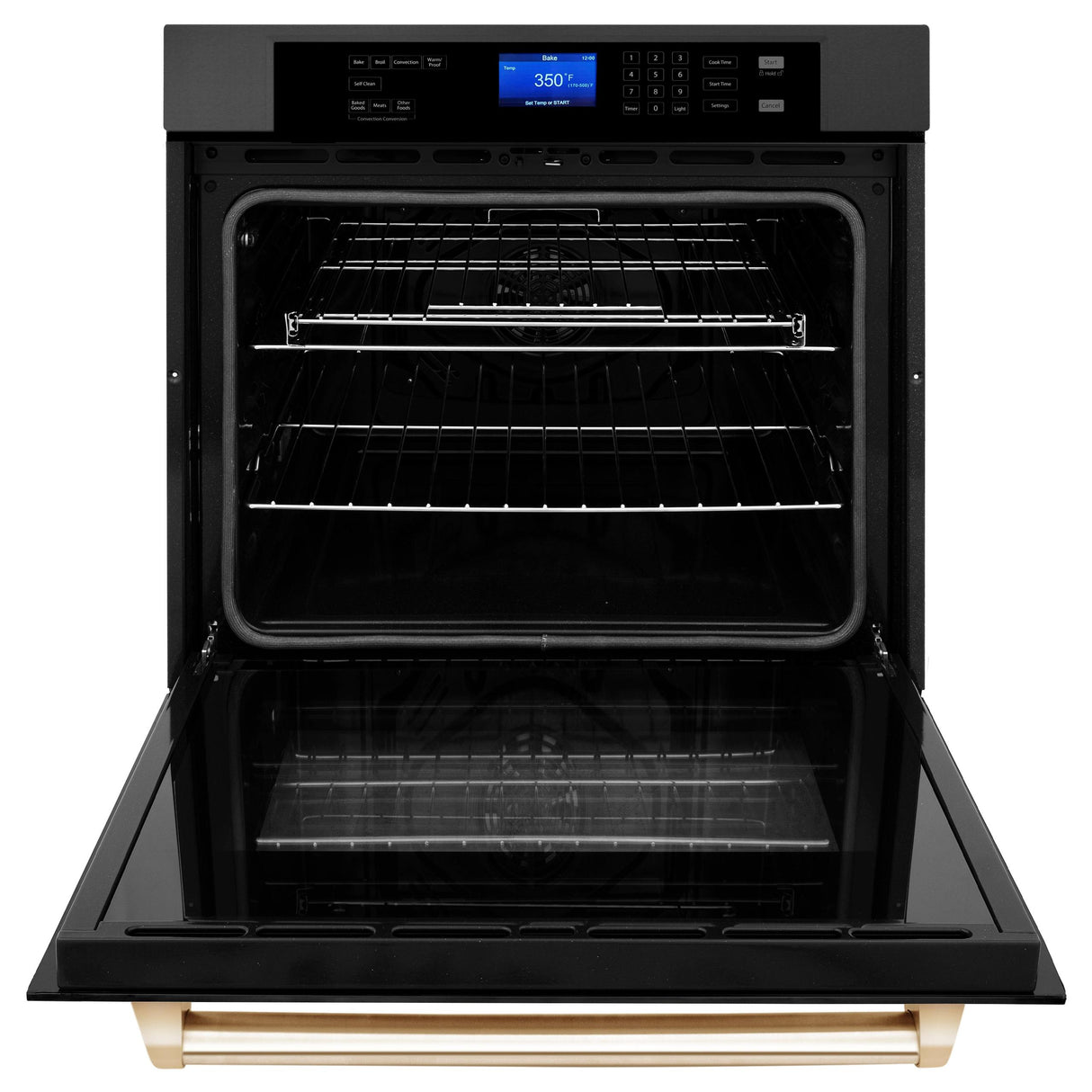 ZLINE 30" Autograph Edition Single Wall Oven with Self Clean and True Convection in Black Stainless Steel (AWSZ-30-BS) [Color: Gold]