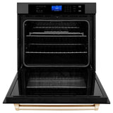 ZLINE 30" Autograph Edition Single Wall Oven with Self Clean and True Convection in Black Stainless Steel (AWSZ-30-BS) [Color: Gold]