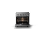 36"W. Induction Range (Finish: Stainless Steel, Trim: Polished Chrome)