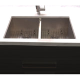 ZLINE 33 in. Anton Undermount Double Bowl Satin Stainless Steel Kitchen Sink with Bottom Grid (SR50D-33S)