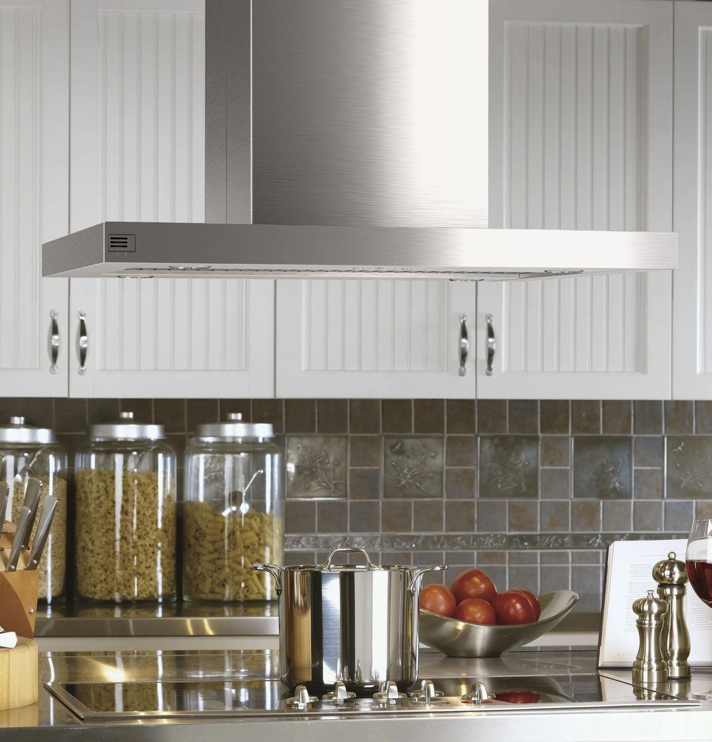 36" Designer Island-Mount Chimney Vent Hood with Clean Air Sensors