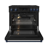 36 Inch Professional Induction Range With Tilt Panel Touch Control In Black and Blue  Gordon Ramsay Series