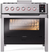 Panoramagic 36 Inch Dual Fuel Natural Gas Freestanding Range in Stainless Steel with Trim