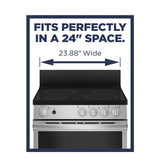 GE® ENERGY STAR® 24" Free-Standing/Slide-in Front Control Range with Steam Clean and Large Window