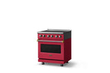 30"W. Induction Range (Finish: Valentine, Trim: Brushed Brass)