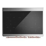 ILVE UMDIB40QNR3BKP Majestic III 40 inch Induction Range with 6 Elements, 3.82 cu. ft. Total Oven Capacity (Solid Door, Glossy Black, Copper)