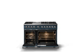 48"W. Dual Fuel Range (Burner: 6g, Finish: Squall, Trim: Polished Chrome, Fuel: Natural Gas)