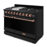 48 Inch Professional Gas Range With Tilt Panel Touch Control In Black/rose Gold  Gordon Ramsay Series