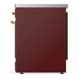ILVE UMIB30QNR3BUG Majestic III 30 inch Induction Range with 4 Elements, 4 cu. ft. Oven Capacity (Solid Door, Burgundy, Brass)