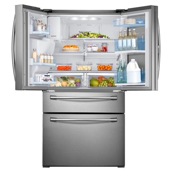 36" Wide, 30 cu. ft. Capacity 4-Door French Door Food ShowCase Refrigerator (Stainless Steel)