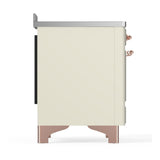 ILVE UMIB48NR3AWP Majestic III 48 inch Induction Range with 6 Elements, 5.02 cu. ft. Total Oven Capacity (Triple Glass Door, Antique White, Copper)