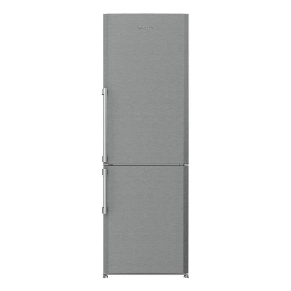 24in 13 cu ft bottom freezer fridge with internal ice maker, stainless