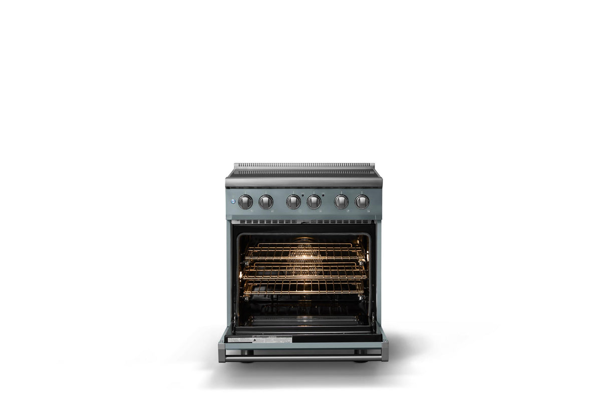 30"W. Induction Range (Finish: November Sky, Trim: Polished Chrome)