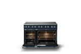 48"W. Induction Range (Finish: Slate Blue, Trim: Polished Chrome)