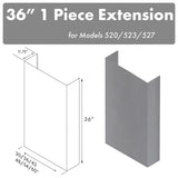 ZLINE 36 in. Chimney for 54 in. Under Cabinet Hoods (520/523/527-54-3FTEXT)