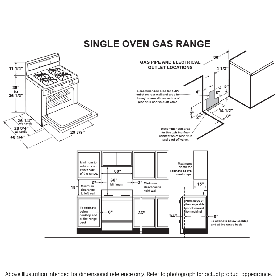 GE® 30" Free-Standing Gas Range