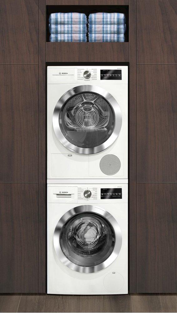 800 Series Cond. Dryer - 208/240V, Cap. 4.0 cu.ft., 15 Cyc.,63 dBA, SS Drum, Chr. Rev./Door Int. Light, ENERGY STAR