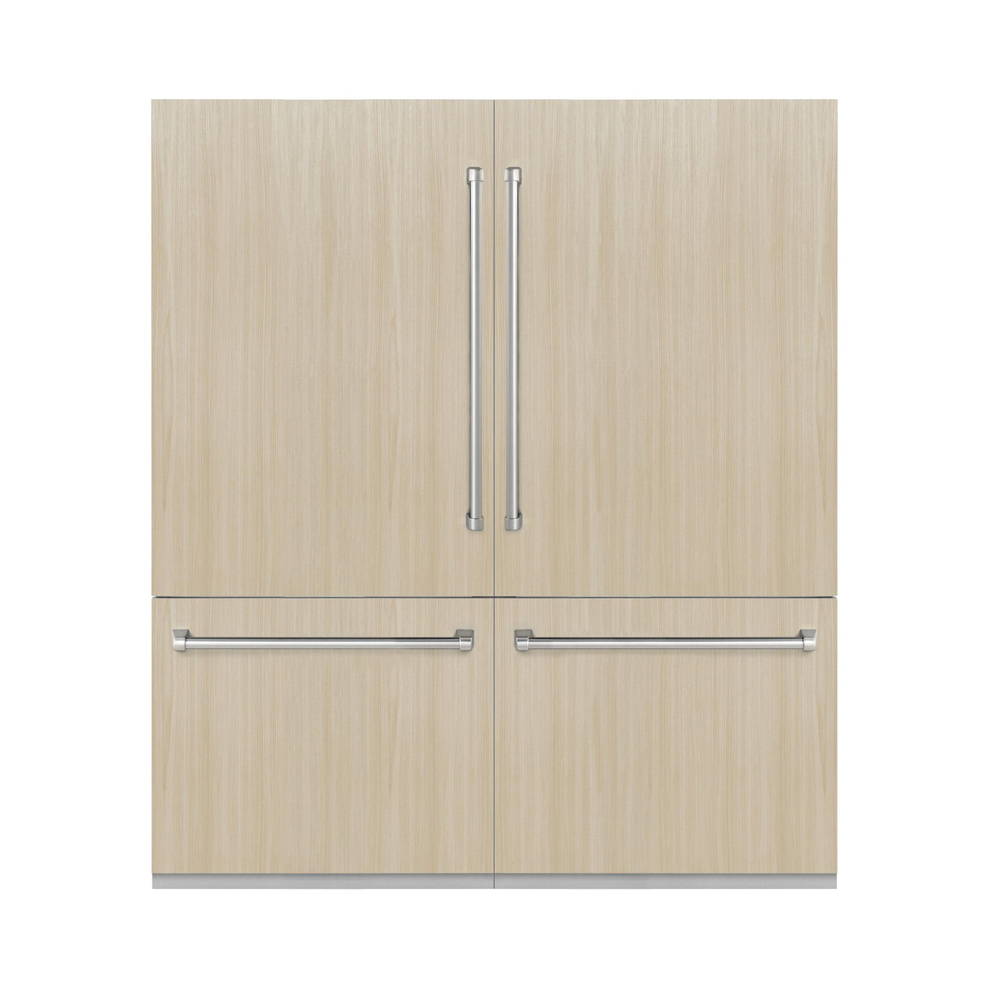 ZLINE 72 in. 39.6 cu. ft. Panel Ready French Door Built-In Bottom Freezer Refrigerator with Water Dispensers and Ice Makers with Graphite Gray Interior (GRBIT-72)