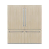 ZLINE 72 in. 39.6 cu. ft. Panel Ready French Door Built-In Bottom Freezer Refrigerator with Water Dispensers and Ice Makers with Graphite Gray Interior (GRBIT-72)