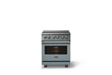 30"W. Induction Range (Finish: November Sky, Trim: Brushed Brass)