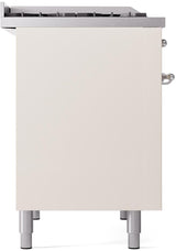 Nostalgie II 40 Inch Dual Fuel Liquid Propane Freestanding Range in Antique White with Chrome Trim