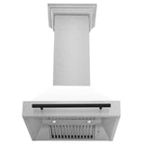 30 in. ZLINE Autograph Edition DuraSnow Stainless Steel Range Hood with White Matte Shell and Accented Handle (8654SNZ-WM30) [Color: Matte Black]