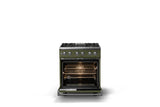 30"W. Dual Fuel Range (Finish: Martini, Trim: Polished Chrome, Fuel: Natural Gas)