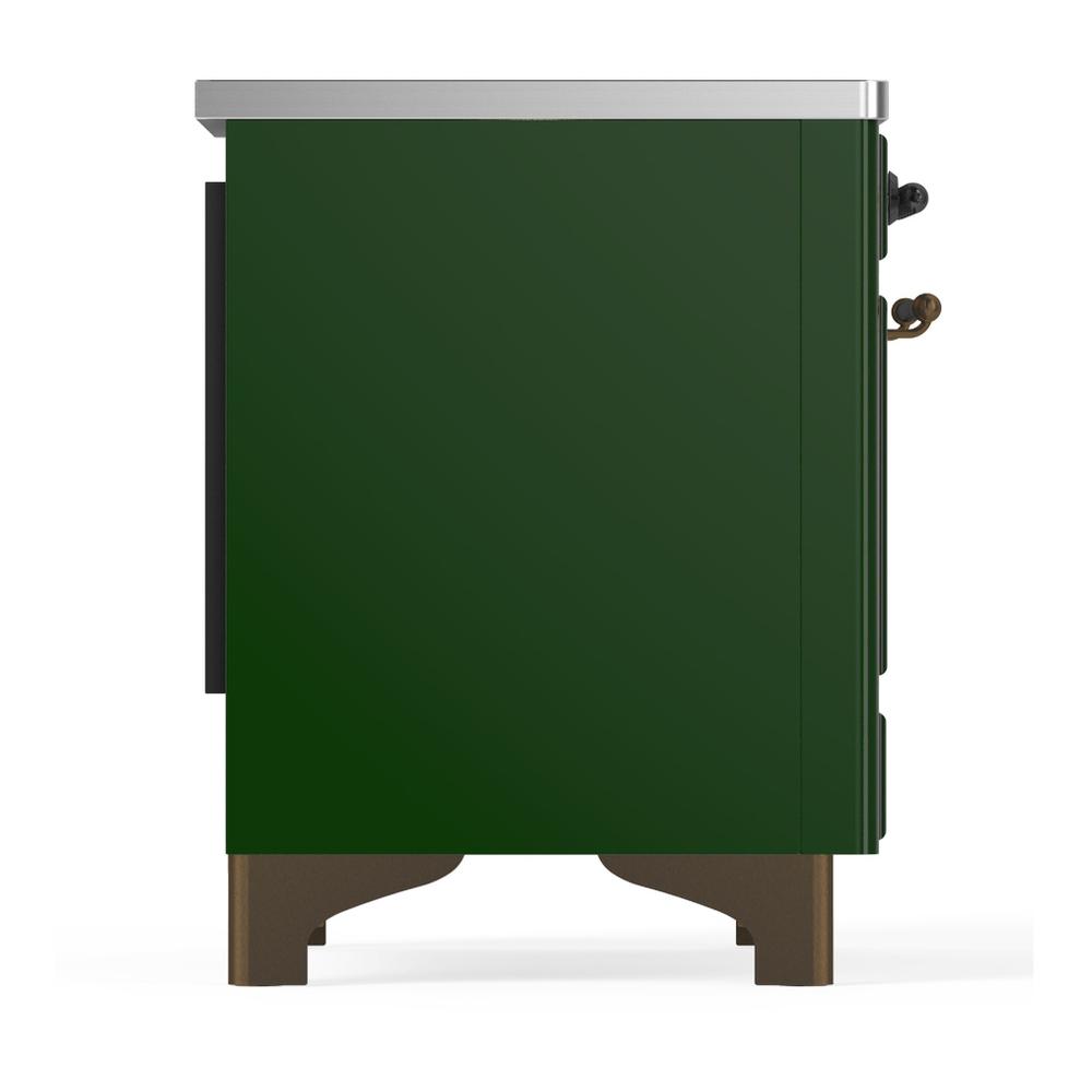 ILVE UMIB36QNR3EGB Majestic III 36 inch Induction Range with 6 Elements, 3.5 cu. ft. Total Oven Capacity (Solid Door, Emerald Green, Burnished)