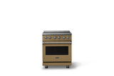 30"W. Electric Range (Finish: Golden Hour, Trim: Polished Chrome)
