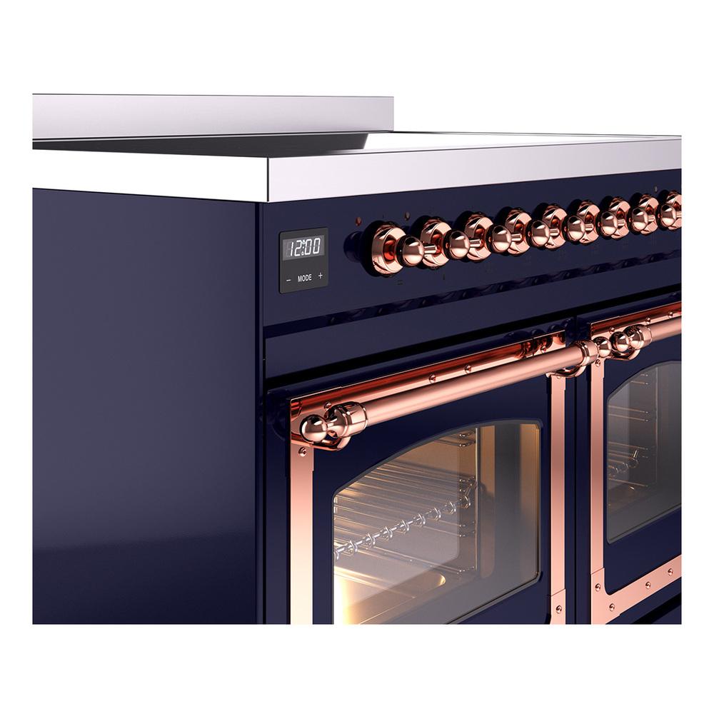 ILVE UNDI406NMPMBP Nostalgie II Noblesse 40 inch Induction Range (Triple Glass Door, Midnight Blue, Copper)