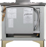 Majestic II 48 Inch Dual Fuel Liquid Propane Freestanding Range in White with Brass Trim