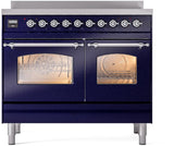 Nostalgie II 40 Inch Electric Freestanding Range in Blue with Chrome Trim