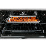 CAF(EBACK)™ 30" Smart Slide-In, Front-Control, Dual-Fuel, Double-Oven Range with Convection in Platinum Glass