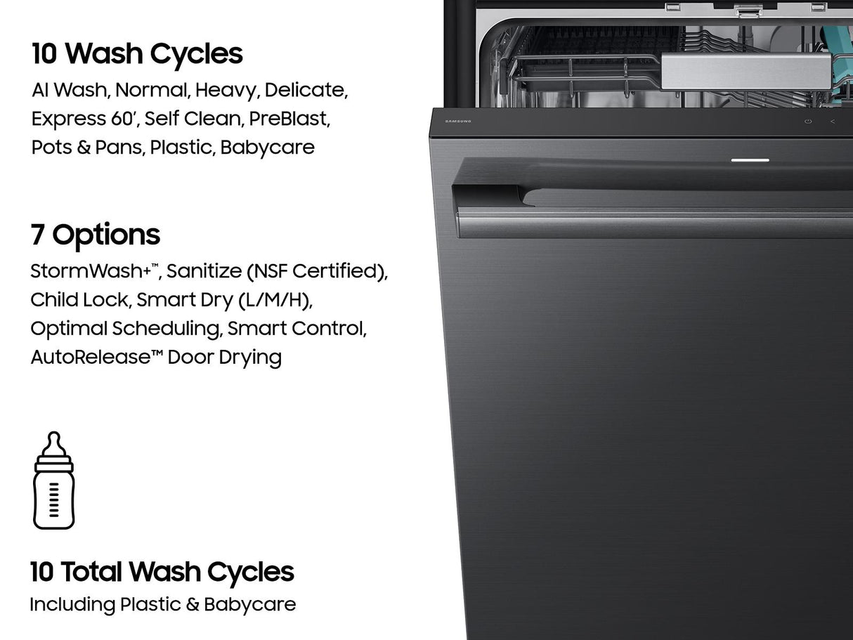 Bespoke AI Smart Dishwasher AI Wash & 3rd Rack Washing System  AutoRelease™ Door  38dBA