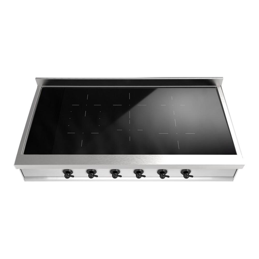 ILVE UHCPI486NSSB Nostalgie II 48 inch Built-In Induction Rangetop with 6 Elements, Stainless Steel (Burnished)