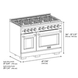 ZLINE Autograph Edition 48 in. 6.7 cu. ft. Paramount Dual Fuel Range with 8 Burner DuoPro? Cooktop and Dual Ovens in Black Stainless Steel and Champagne Bronze Accents (PSDRBZ-48-CB)