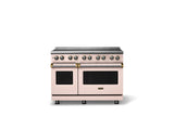 48"W. Induction Range (Finish: Blush, Trim: Brushed Brass)