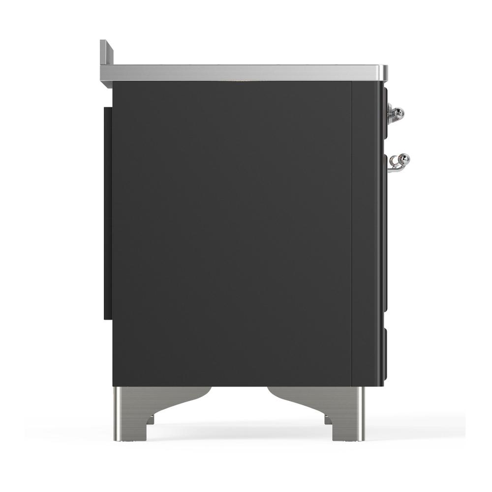 ILVE UMIB48QNR3MGC Majestic III 48 inch Induction Range with 6 Elements, 5.02 cu. ft. Total Oven Capacity (Solid Door, Graphite Matte, Chrome)