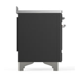 ILVE UMIB48QNR3MGC Majestic III 48 inch Induction Range with 6 Elements, 5.02 cu. ft. Total Oven Capacity (Solid Door, Graphite Matte, Chrome)