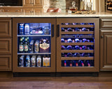 15 Inch Single Zone Overlay Glass Door Left Hinge Undercounter Wine Cabinet