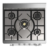 ILVE UM30NR3EGC Majestic III 30 inch Dual Fuel Range with 5 Black Brass Burners, Dual Function Burner up to 25,000 BTU (Natural Gas, Triple Glass Door, Emerald Green, Chrome)