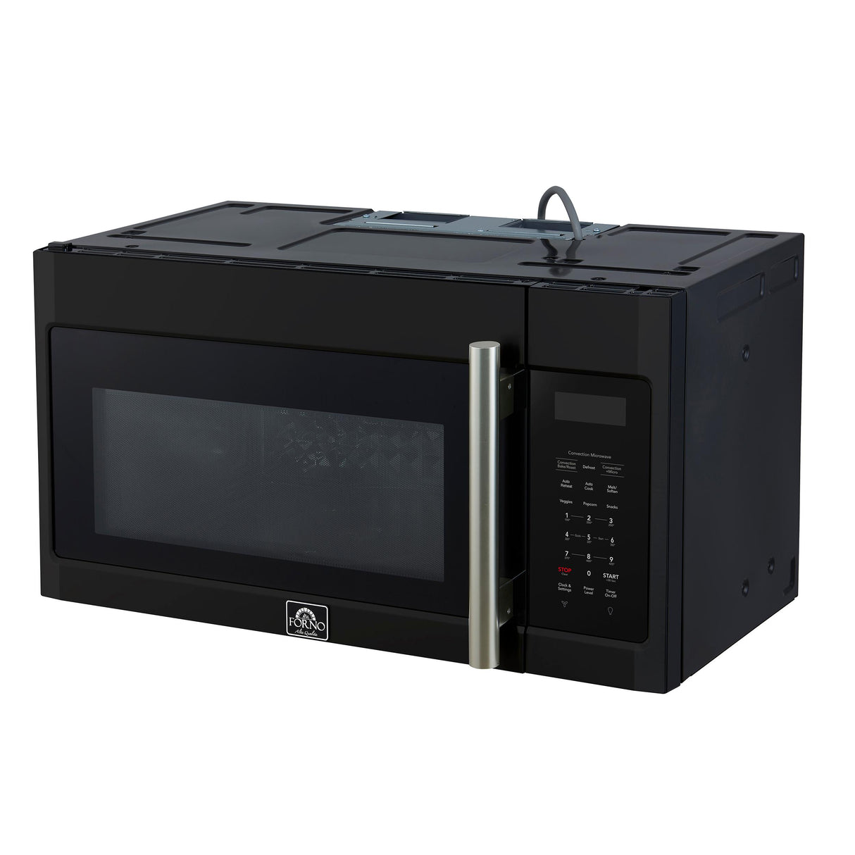 Forno Fornace 30-Inch Over the Range Convection Microwave, Black - 1.5 cu.ft, 300 CFM Vent, Touch Control, LED Light