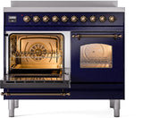 Nostalgie II 40 Inch Electric Freestanding Range in Blue with Bronze Trim
