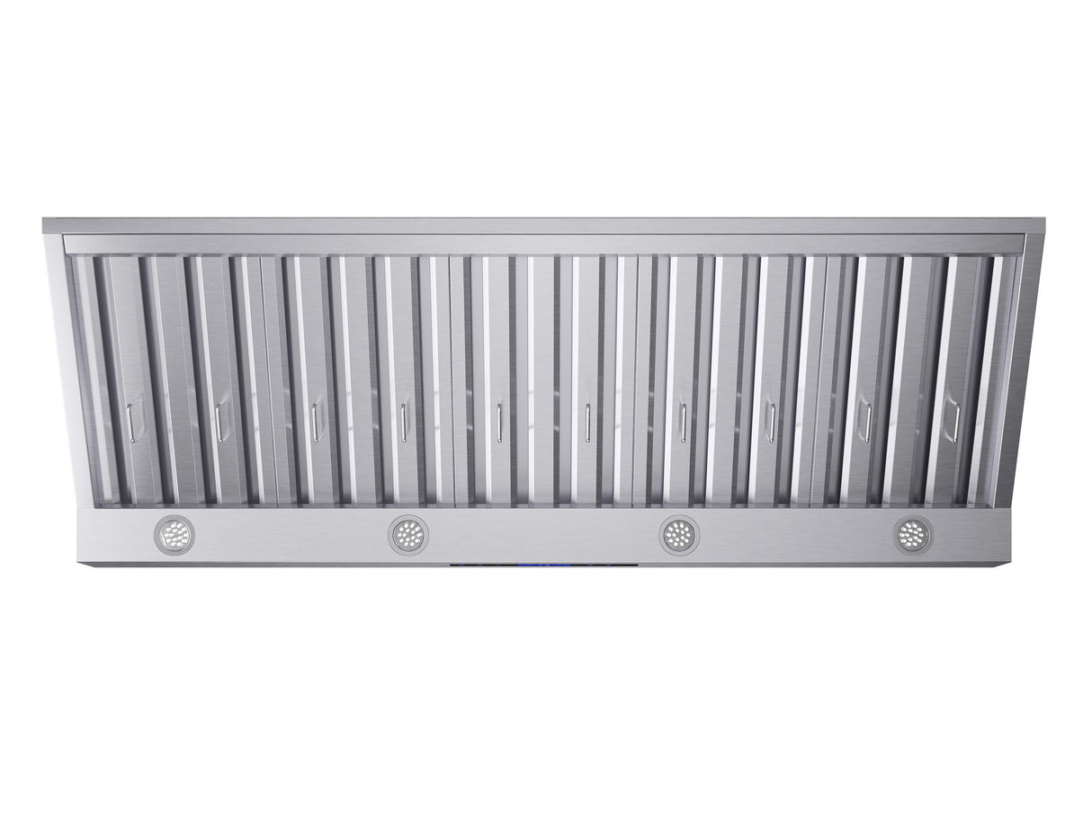 Forno Palazzo 60-Inch Wall Mounted Range Hood, Stainless Steel, Heavy Duty Baffle Filters, Remote Control