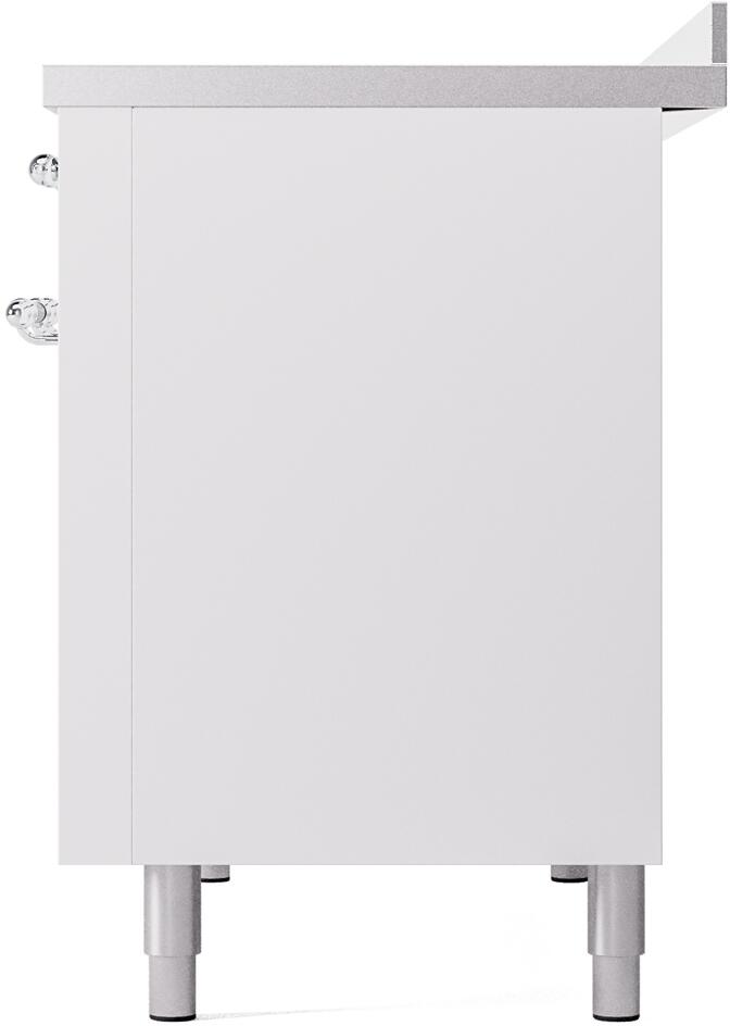 Nostalgie II 48 Inch Electric Freestanding Range in White with Chrome Trim