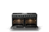 60"W.Dual Fuel Range (Finish: Antique Bronze, Trim: Polished Chrome, Fuel: Natural Gas)